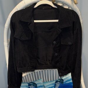 Fashion Nova Black Cropped Jacket